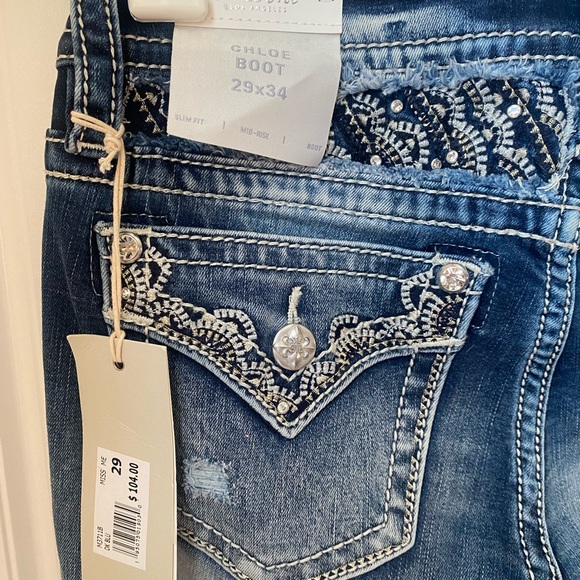 NWT Miss Me bling jeans size 29 “Chloe” boot, inseam 34” - Picture 3 of 4